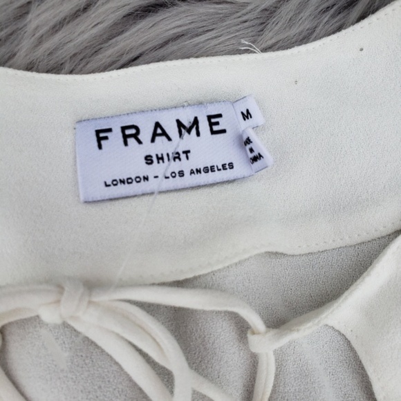 NWT FRAME Shirt Long Sleeves Tie-String Top M - Picture 5 of 6
